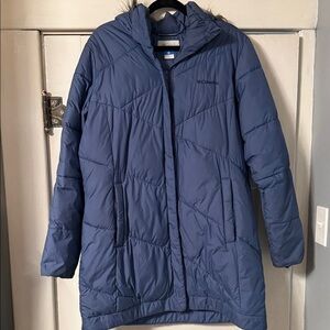 Columbia Navy Blue Quilted Hooded Winter Coat